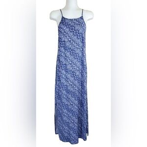 Faded Glory Blue Pattern Maxi Dress
